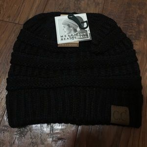 NWT C.C. Messy Bun Ponytail Beanie